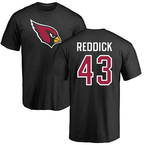 Arizona Cardinals Men Black Haason Reddick Name And Number Logo NFL Football #43 T Shirt->nfl t-shirts->Sports Accessory